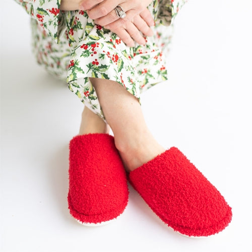 Red Closed Toe Slipper
