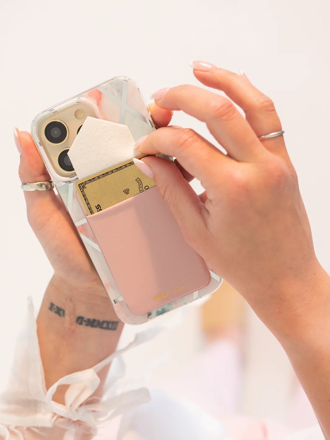 Blush Stick-On Phone Pocket