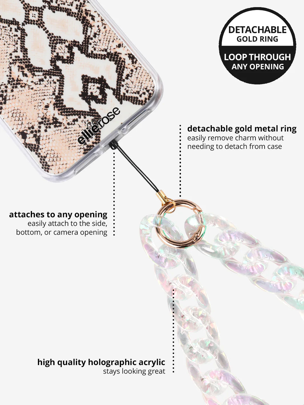 Clear Holographic Phone Charm