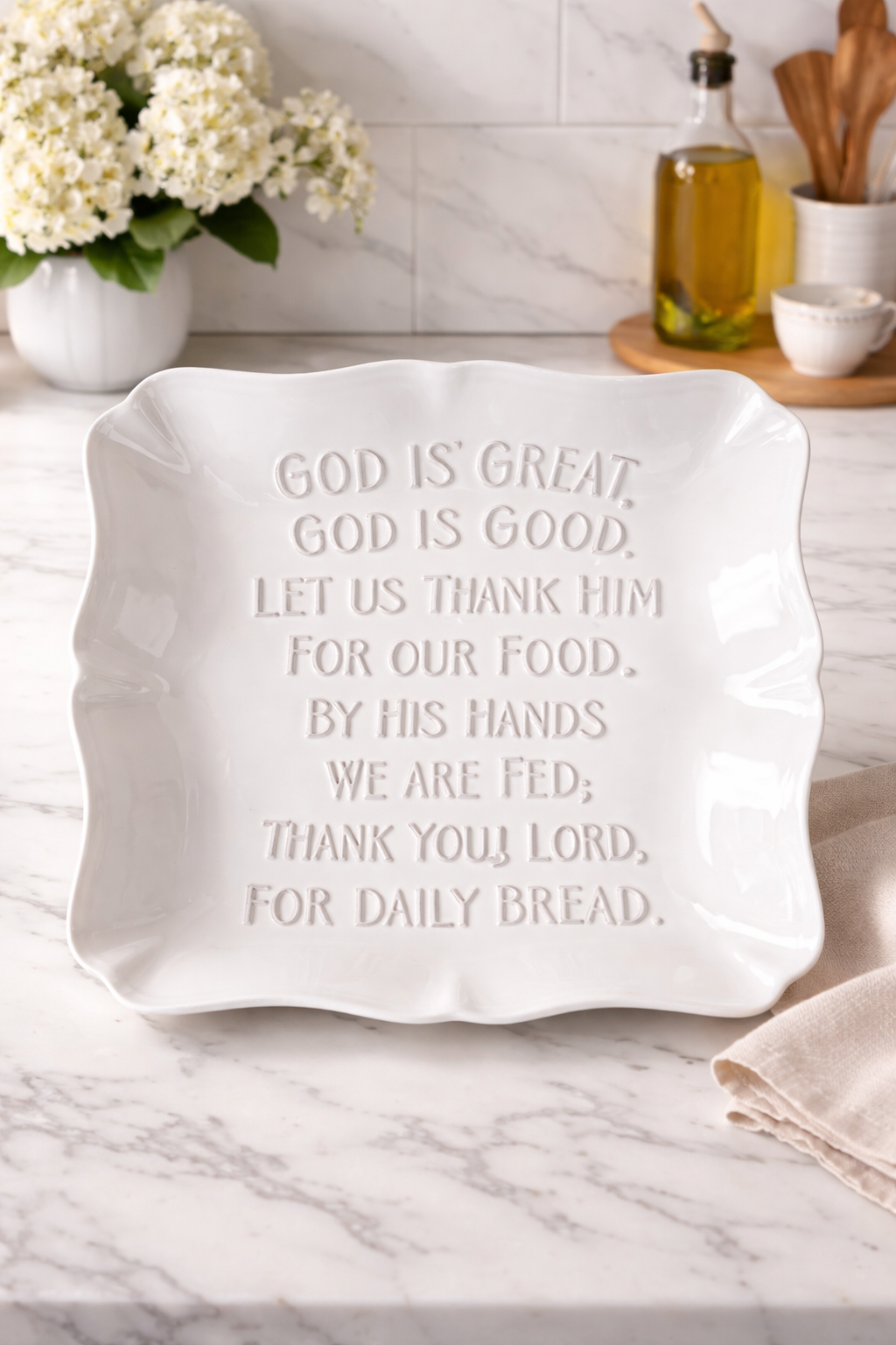 God is Great Square Platter