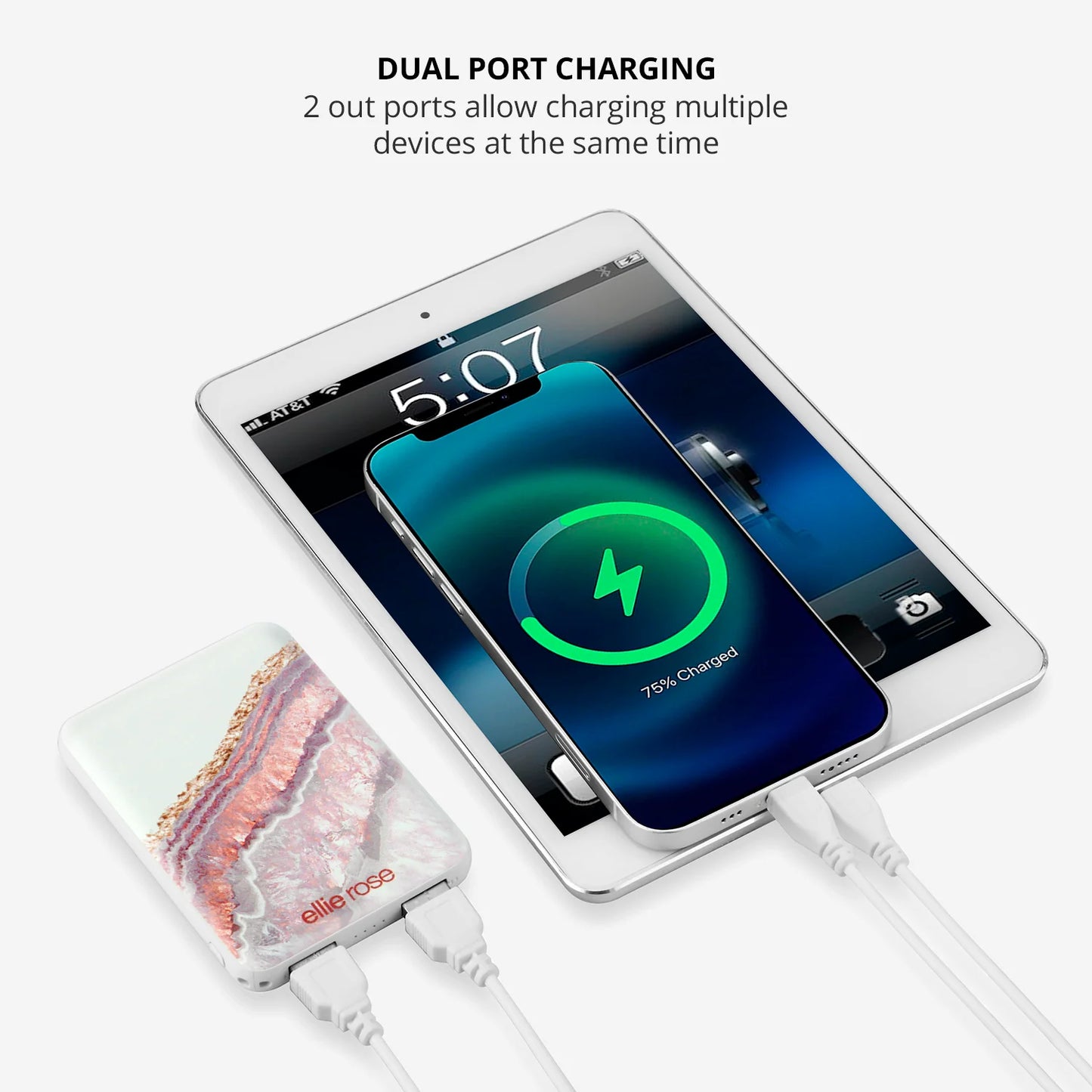 Rose Agate Marble Power Bank