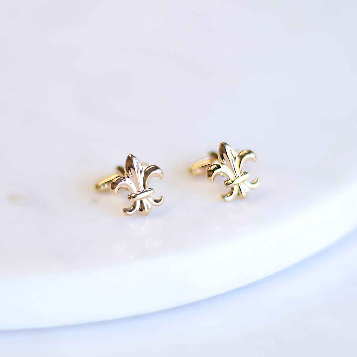 Fleur De Lis Cufflinks in Gold