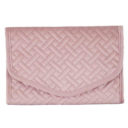 Quilted Jewelry Clutch in Light Pink