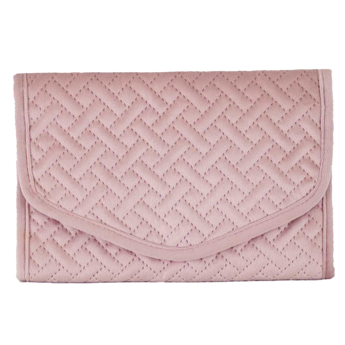 Quilted Jewelry Clutch in Light Pink