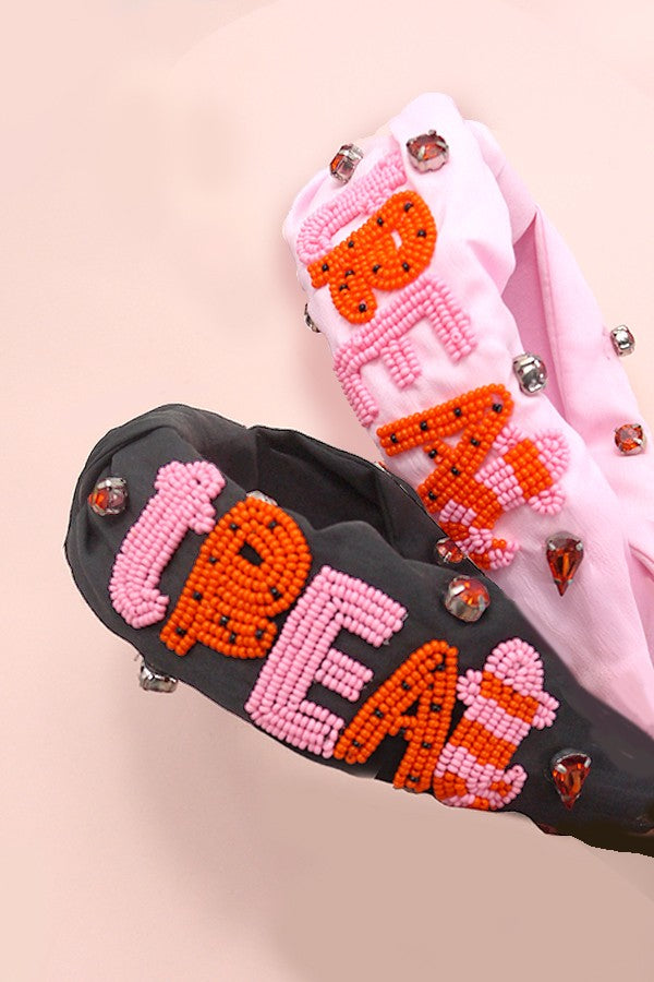 Halloween Trick or Treat Beaded Headband