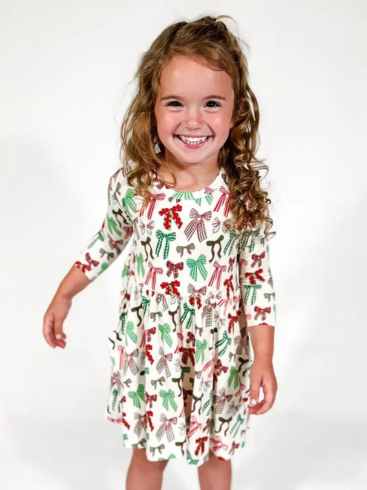 Holiday Bows Pocket Dress