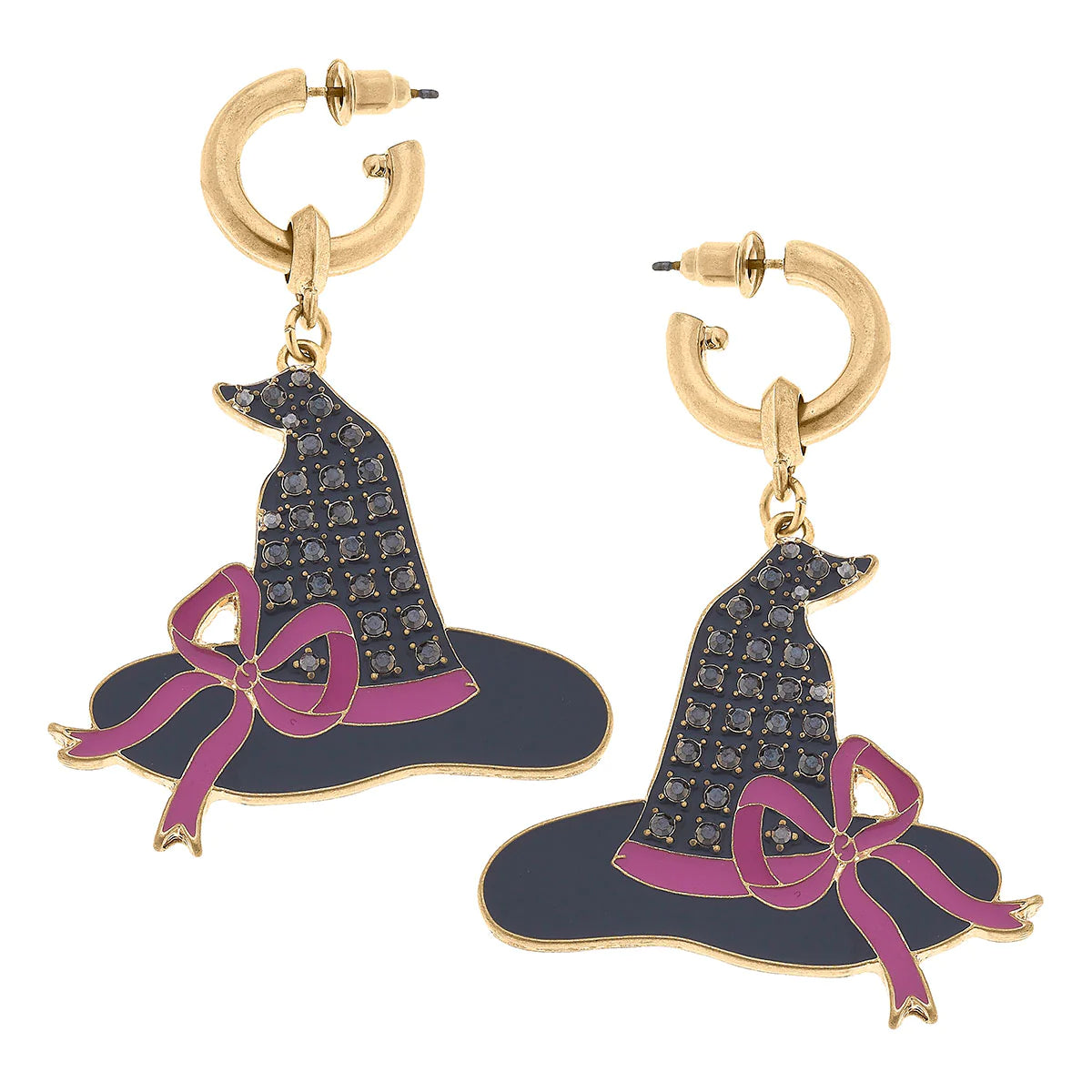 Witch Hat Enamel Earrings