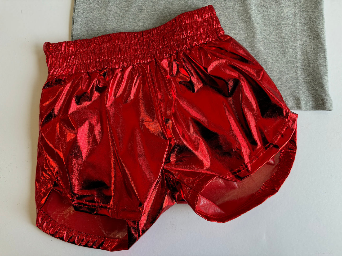 Red Metallic Shorts