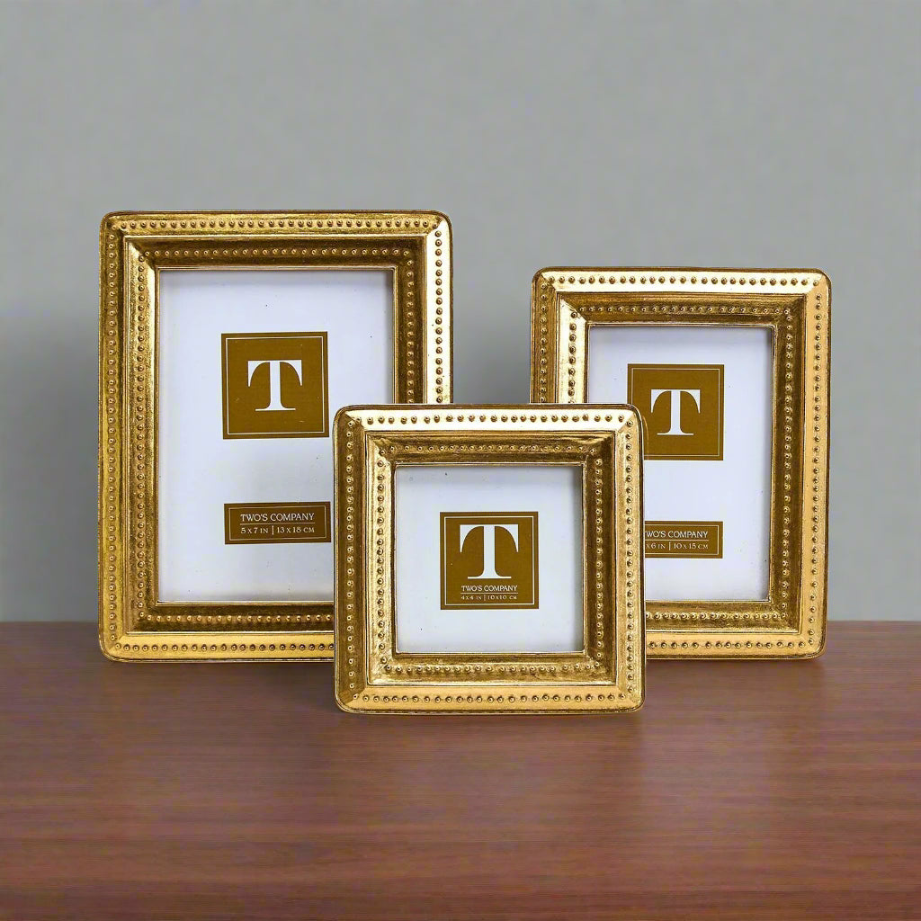 Gold Beaded Edge Photo Frame