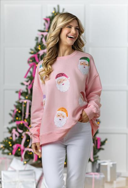 Blush Holiday Sparkle Sweatshirt
