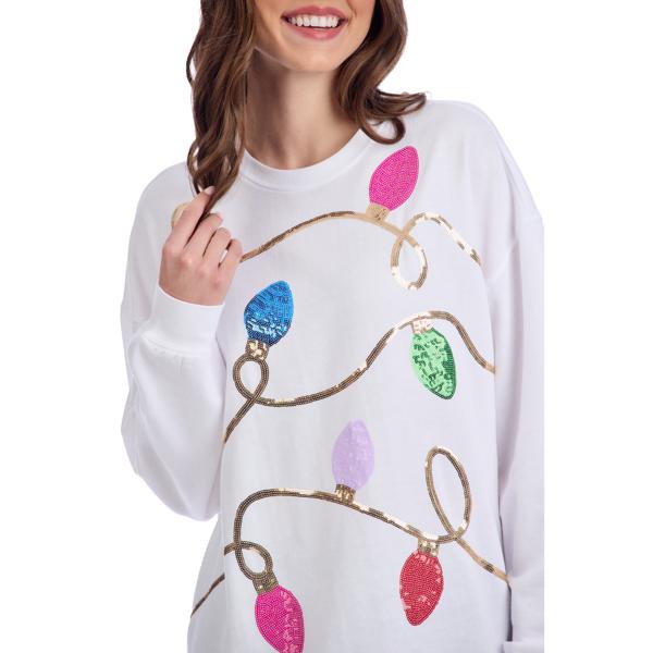 White Holiday Sparkle Sweatshirt