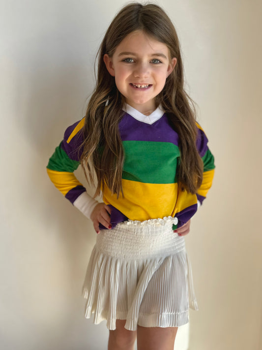 Kids Mardi Gras Striped Shirt