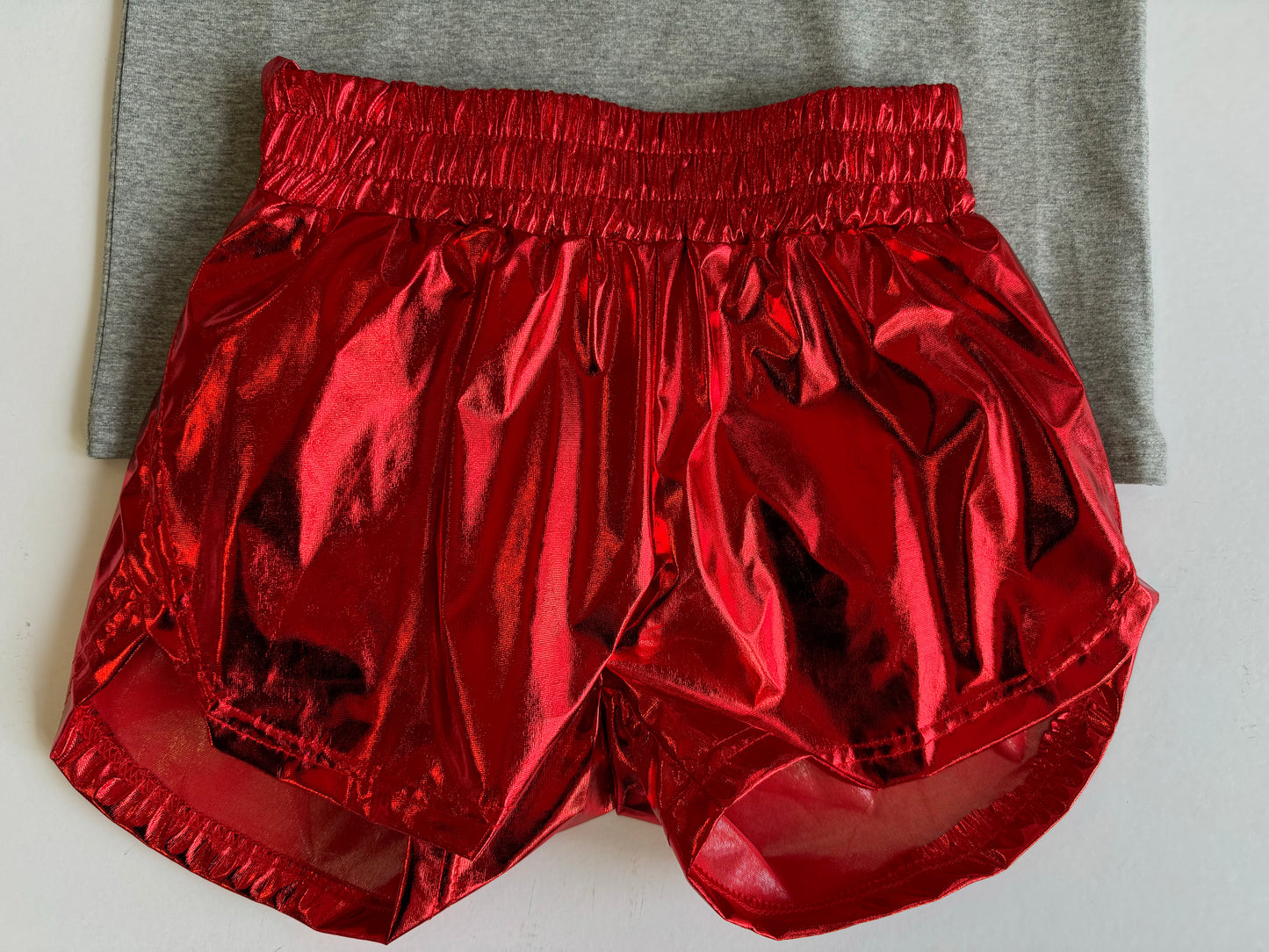 Red Metallic Shorts