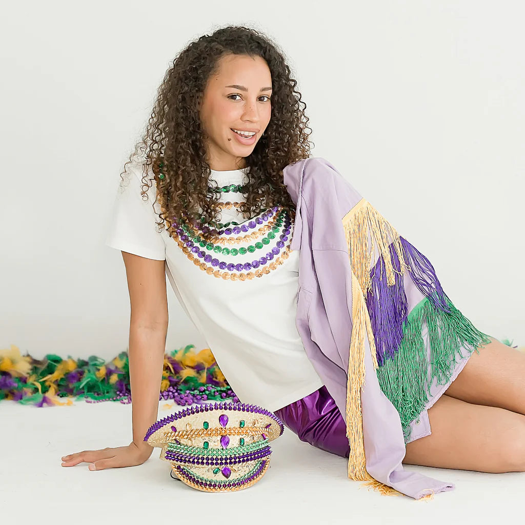 Mardi Gras Beads Shirt - Kids & Adults