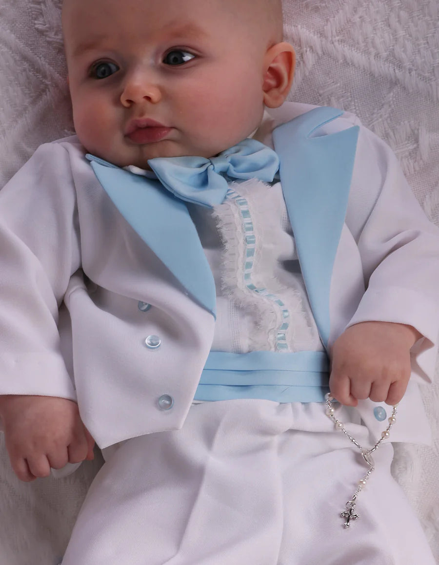 Sterling Silver White Baby Rosary Baptism Gift