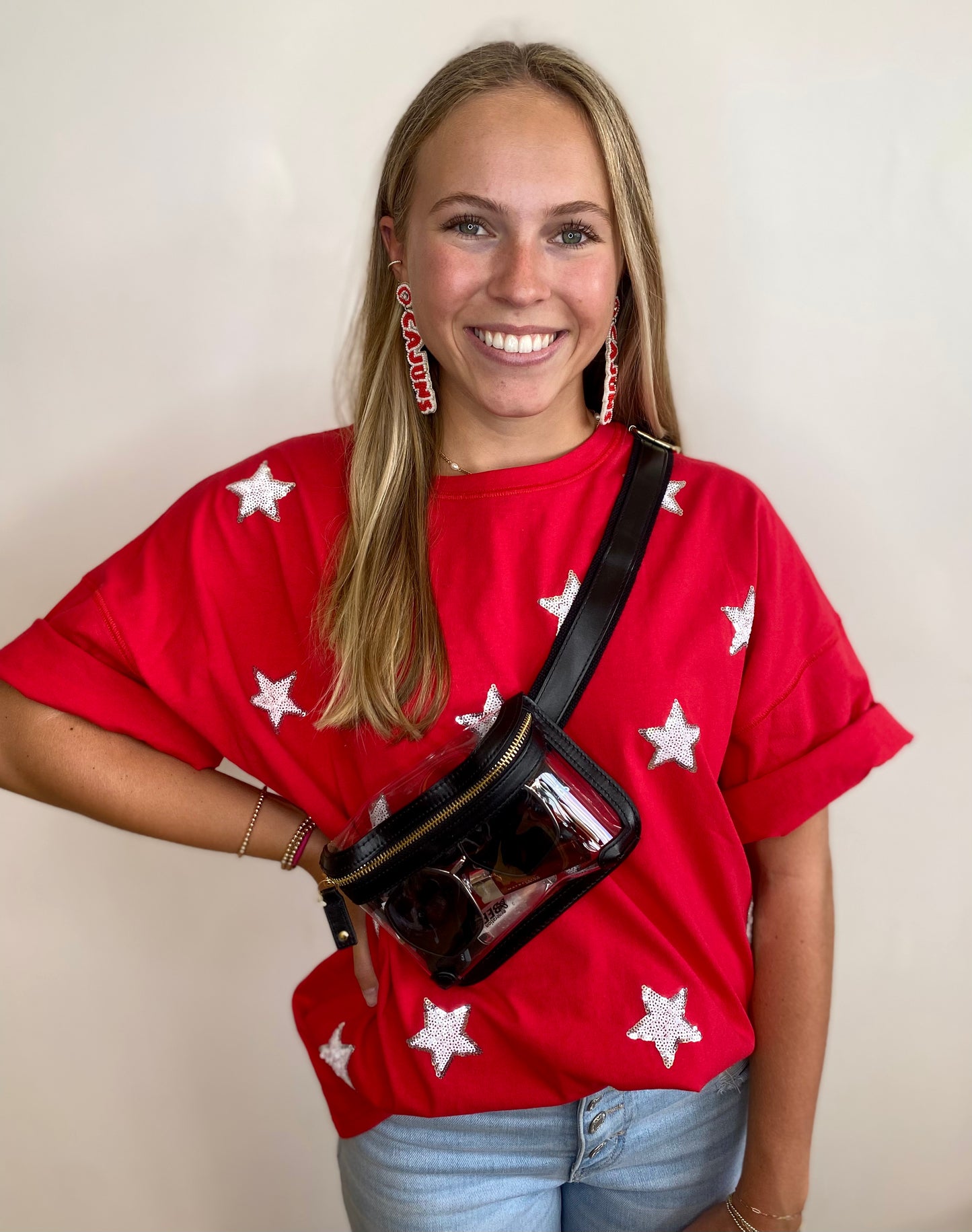 ONLINE ONLY Black Clear Belt Bag