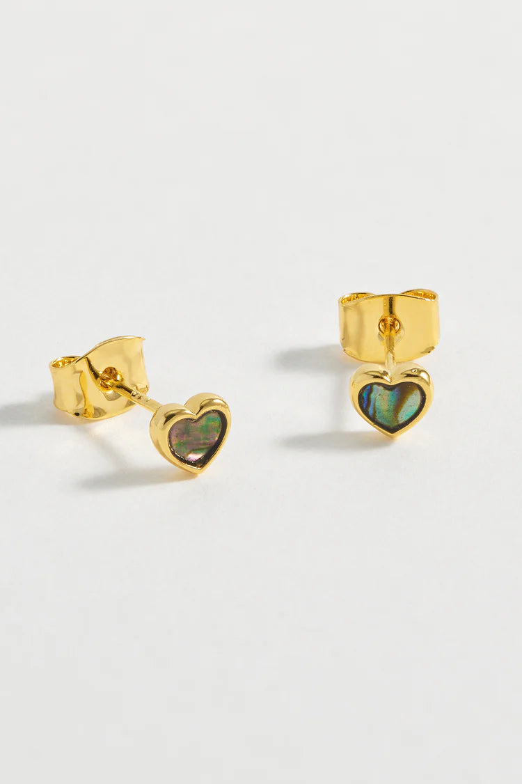 Abalone Heart Studs