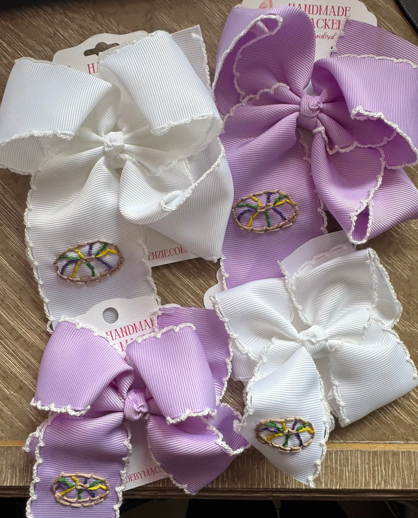 Embroidered King Cake Bow