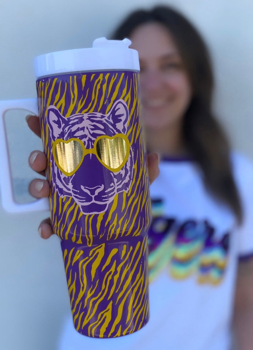 Tiger Stripes Yellow Stainless To Go Tumbler