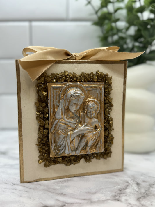 Mother and Baby Rhinestone Block