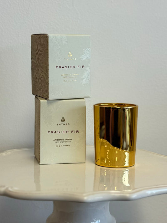 Frasier Fir Gold Votive Candle