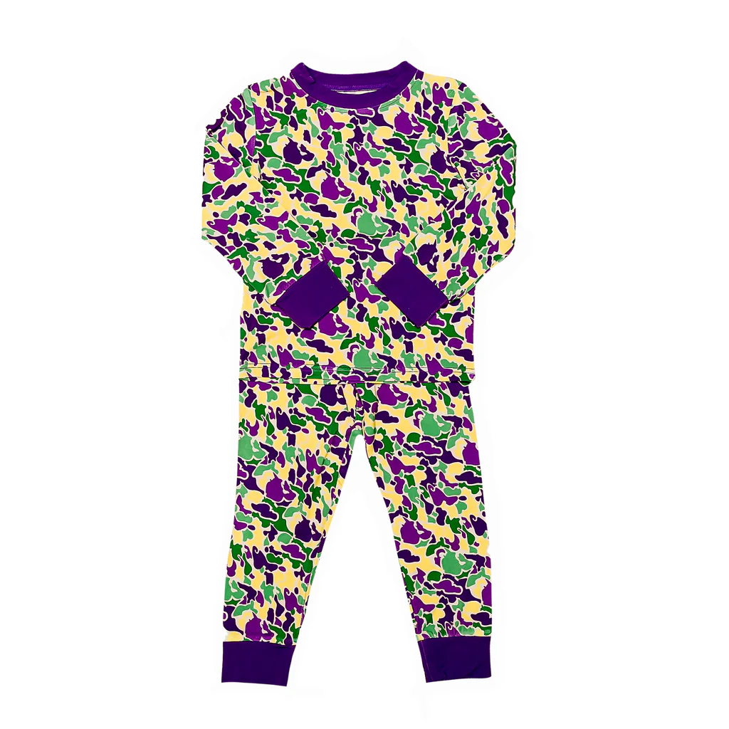 Mardi Gras Camo Bamboo Pajamas