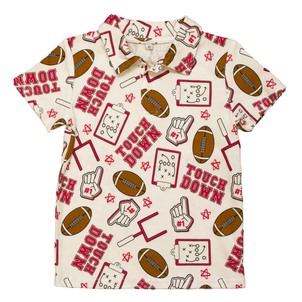 Red Touchdown Kid Polo