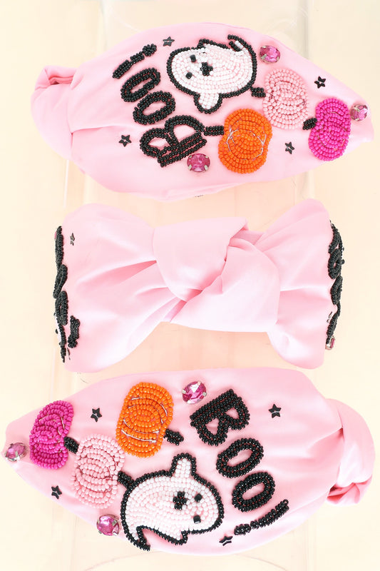 Pink Boo Halloween Headband