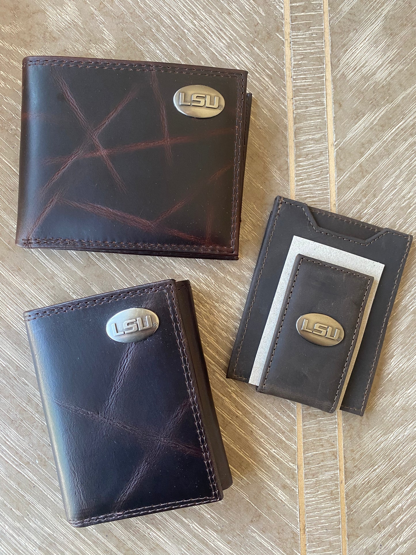 Brown Leather LSU Wallet