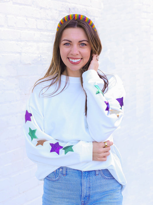 Mardi Gras Sequin Stars Jules Sweatshirt
