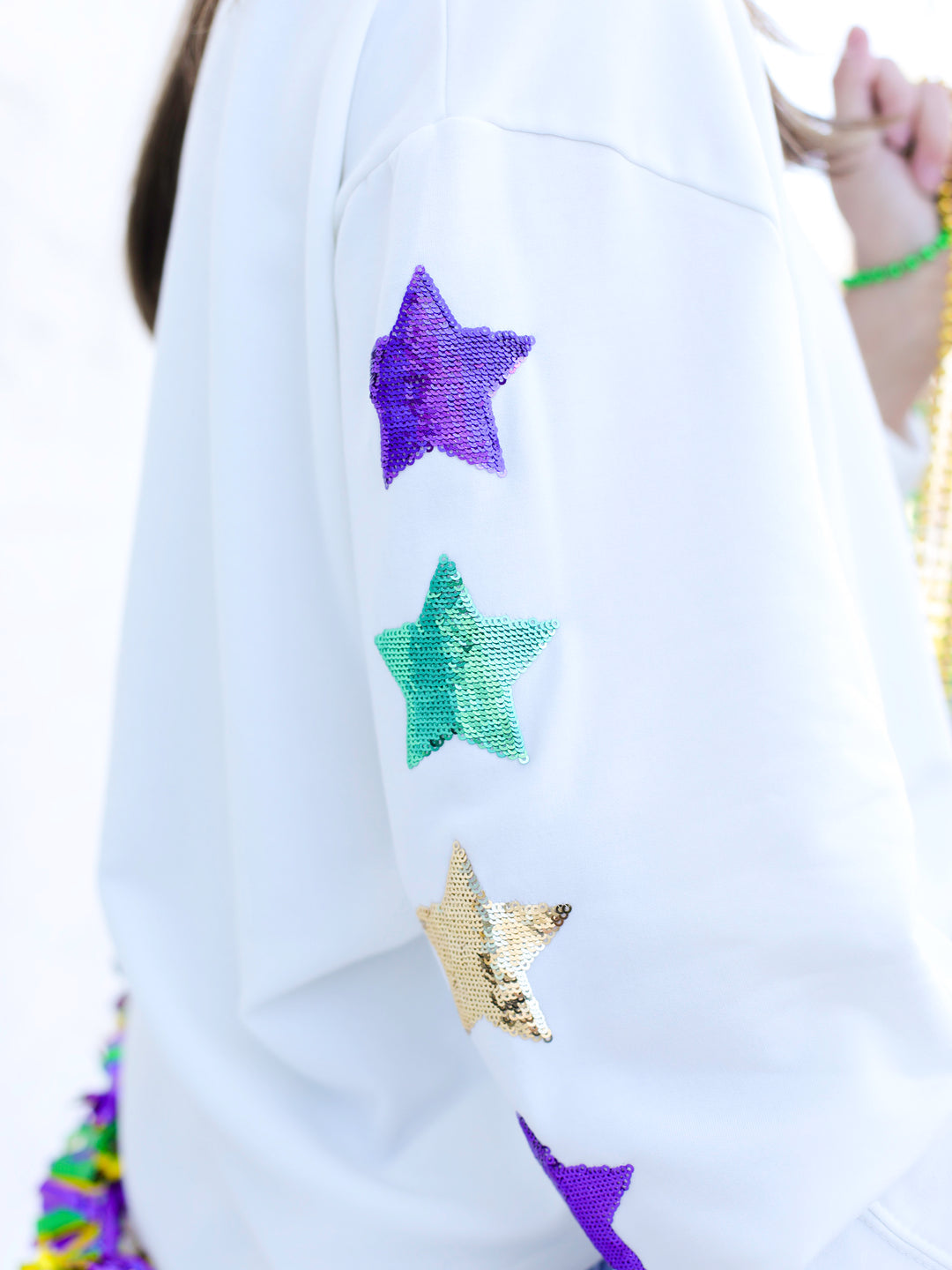 Mardi Gras Sequin Stars Jules Sweatshirt