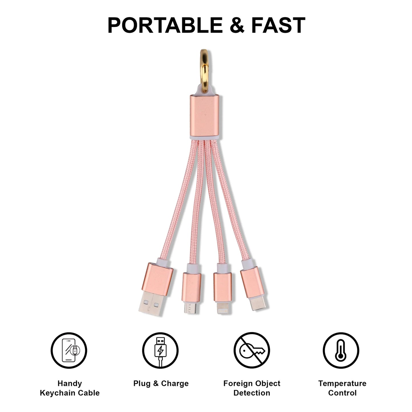 3-in-1 Charging Cable Keychain