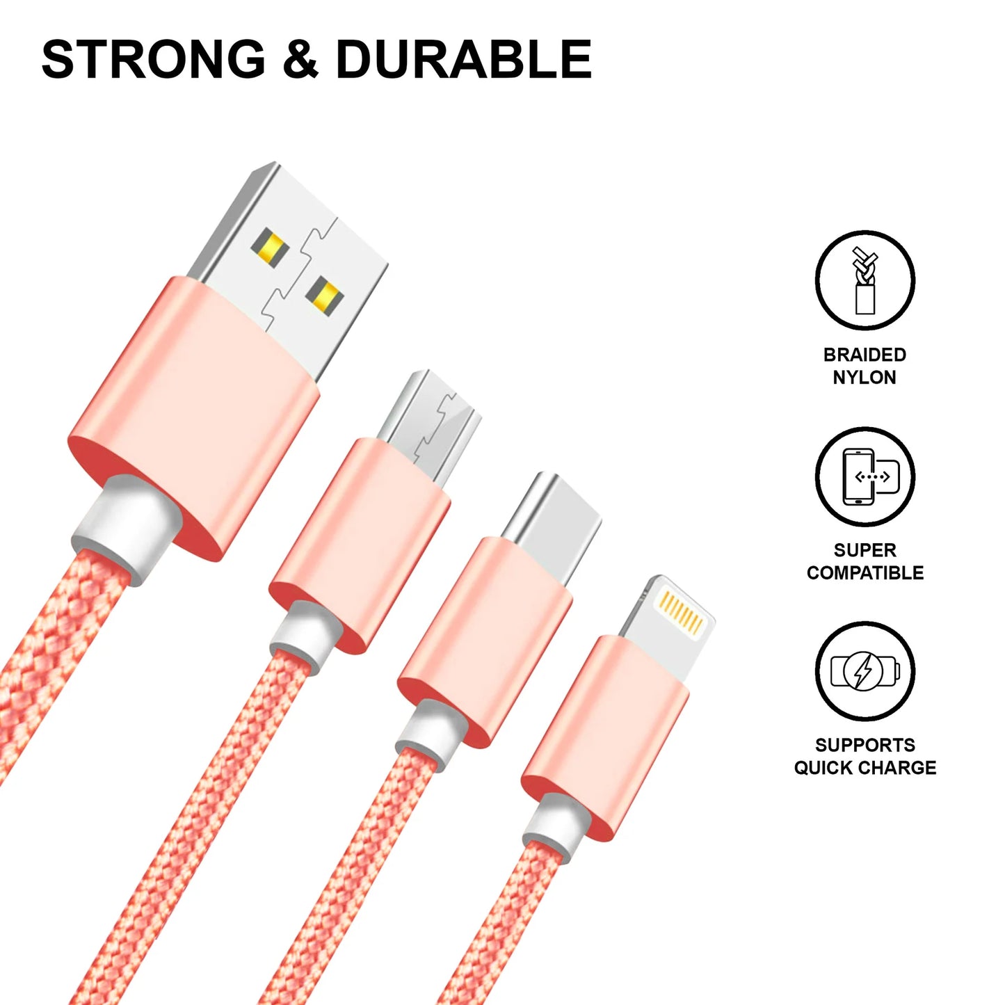 3-in-1 Charging Cable Keychain