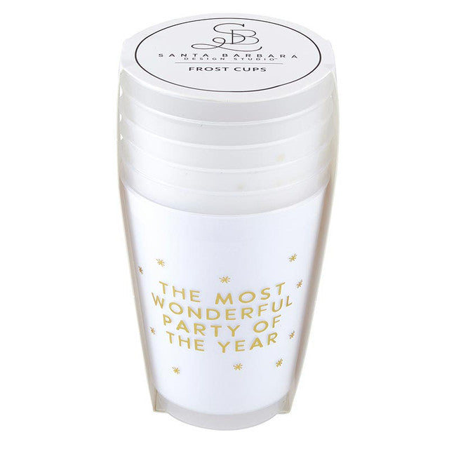 Gold Foil Frost Cups - Wonderful Party - Set of 6