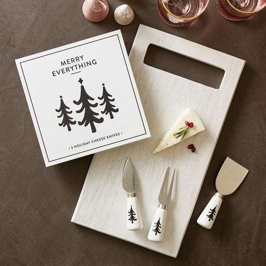Merry Everything Set of 3 Holiday Cheese Knives