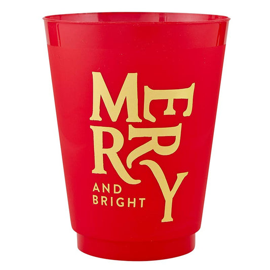 Merry and Bright Holiday Frost Cup - Set of 6
