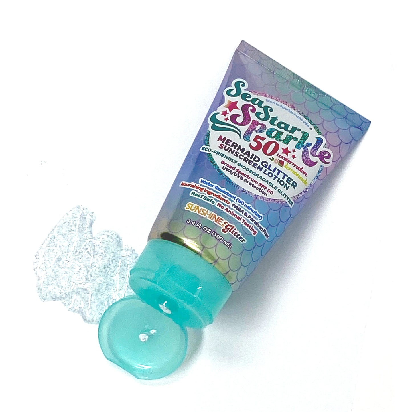 Sea Star Sparkle SPF 50 Glitter Sunscreen Lotion