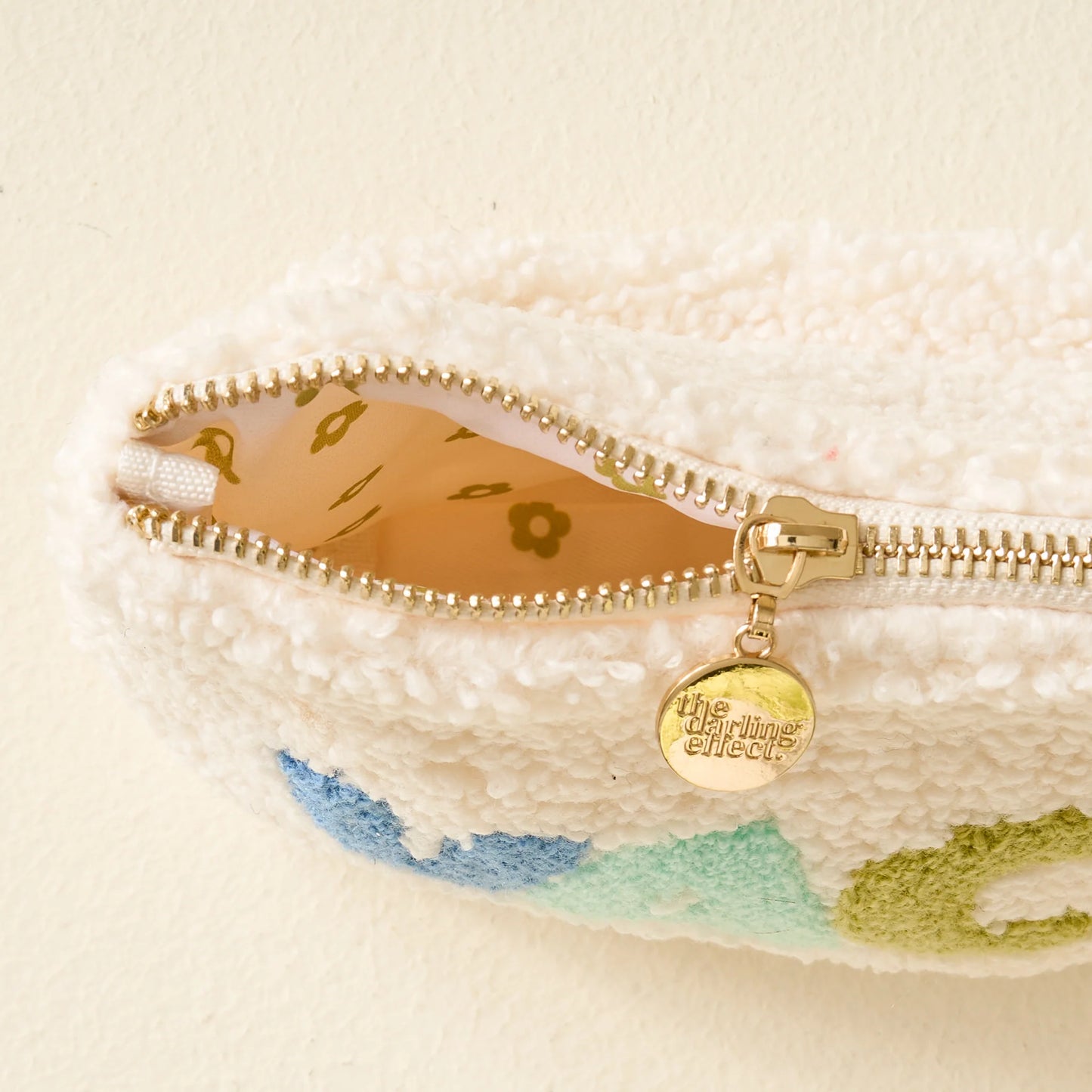 Sherpa Zippered Teddy Pouch - Vacay