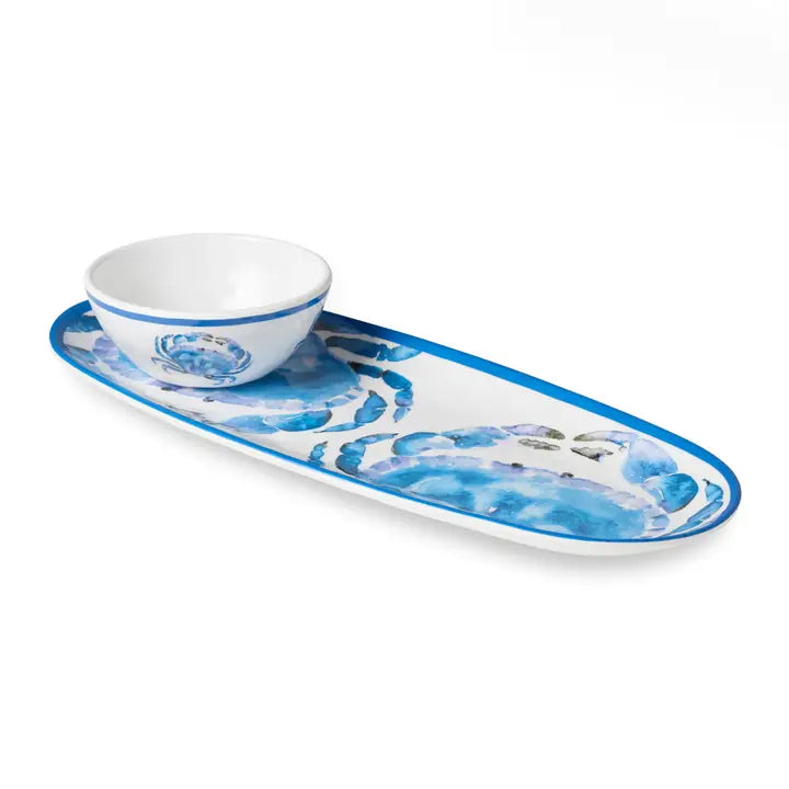 Oval Crab Tray with Dip Bowl
