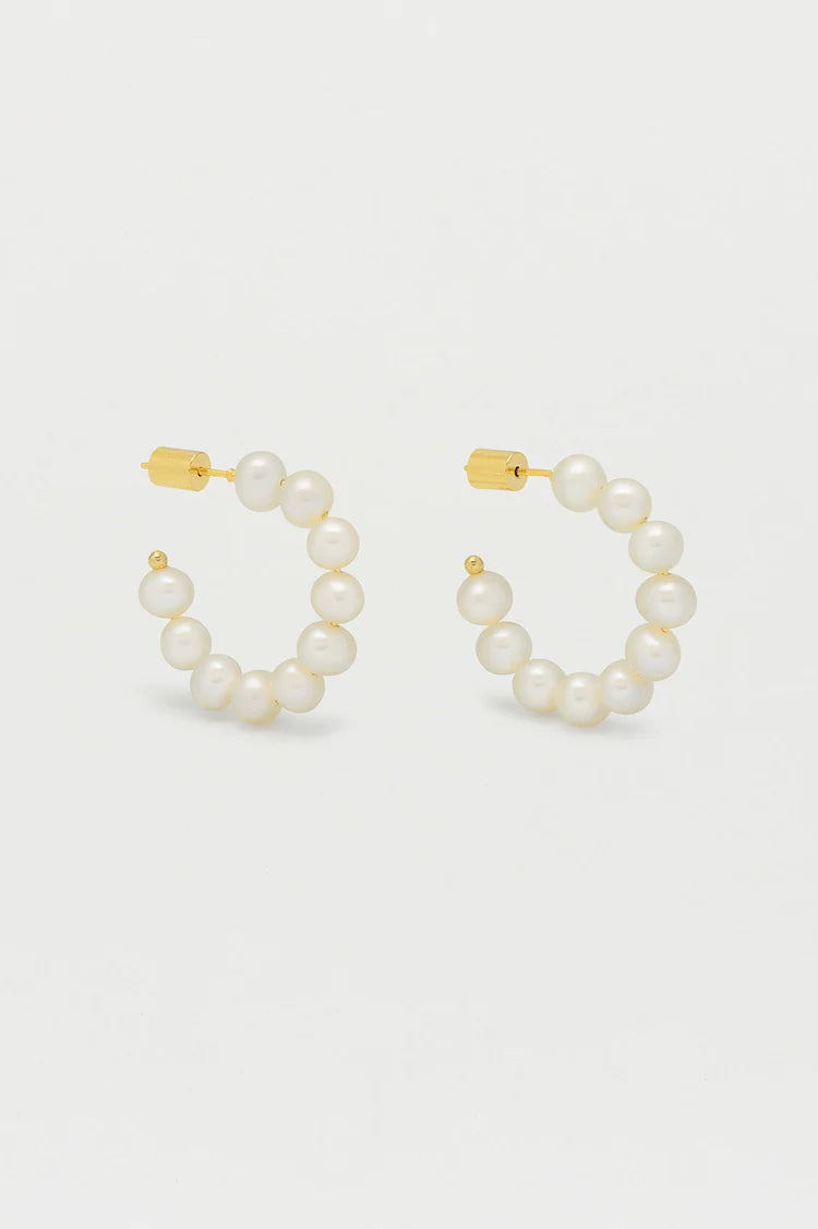 Multi Pearl Beaded Hoop Earrings