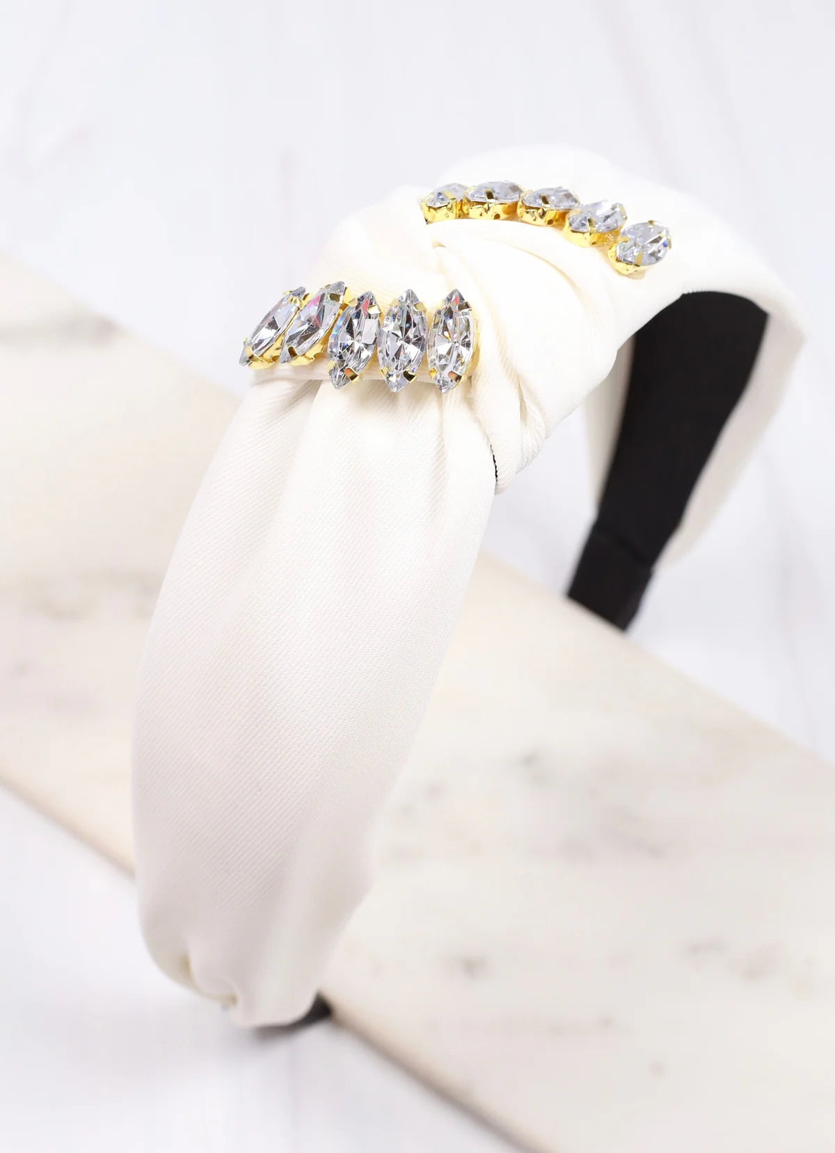 White Gemstone Headband