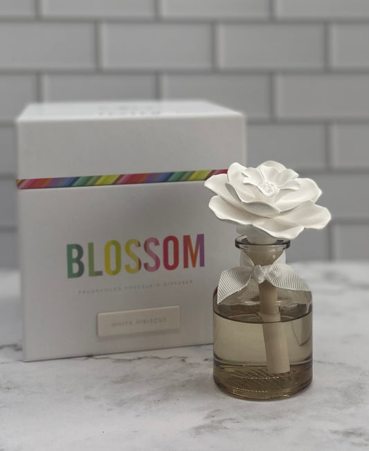 Blossom White Hibiscus Porcelain Diffuser