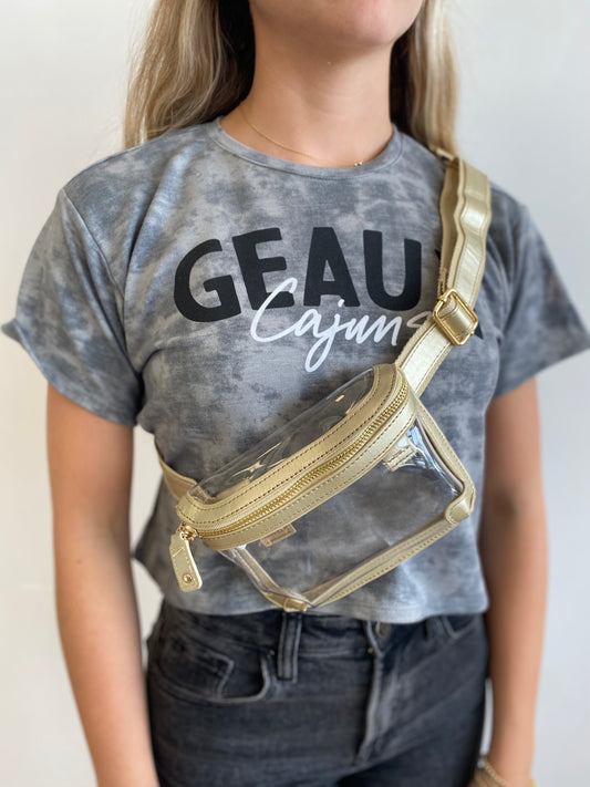 Gold Clear Belt Bag