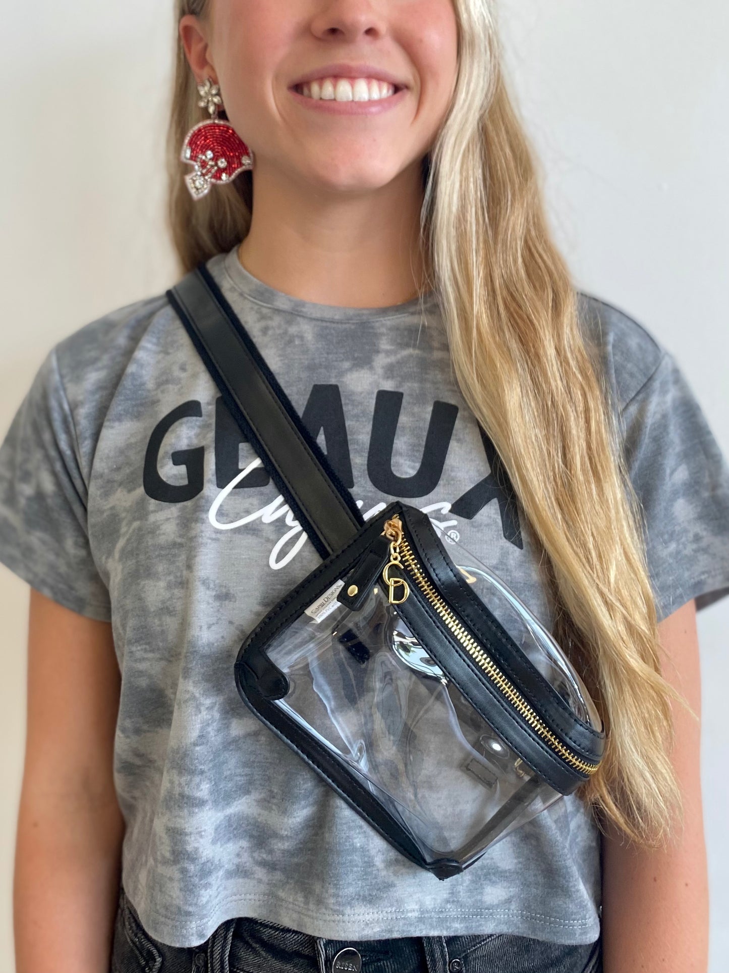 ONLINE ONLY Black Clear Belt Bag
