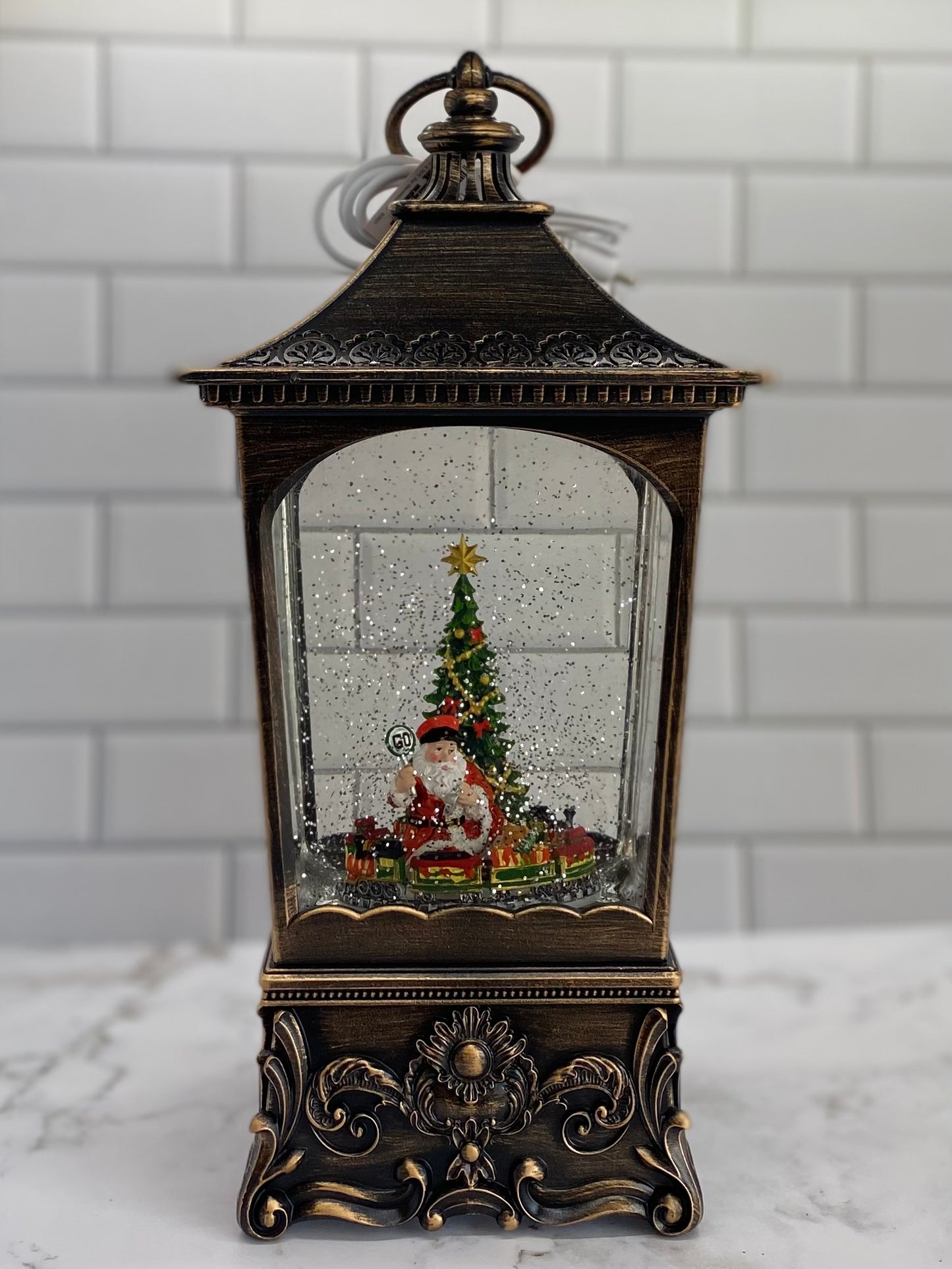 LED Musical Swirl Santa
