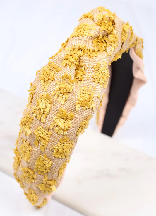 Mustard Pom Pom Headband