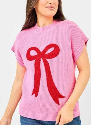 Mary Square Boucle Bow Josie Sweater