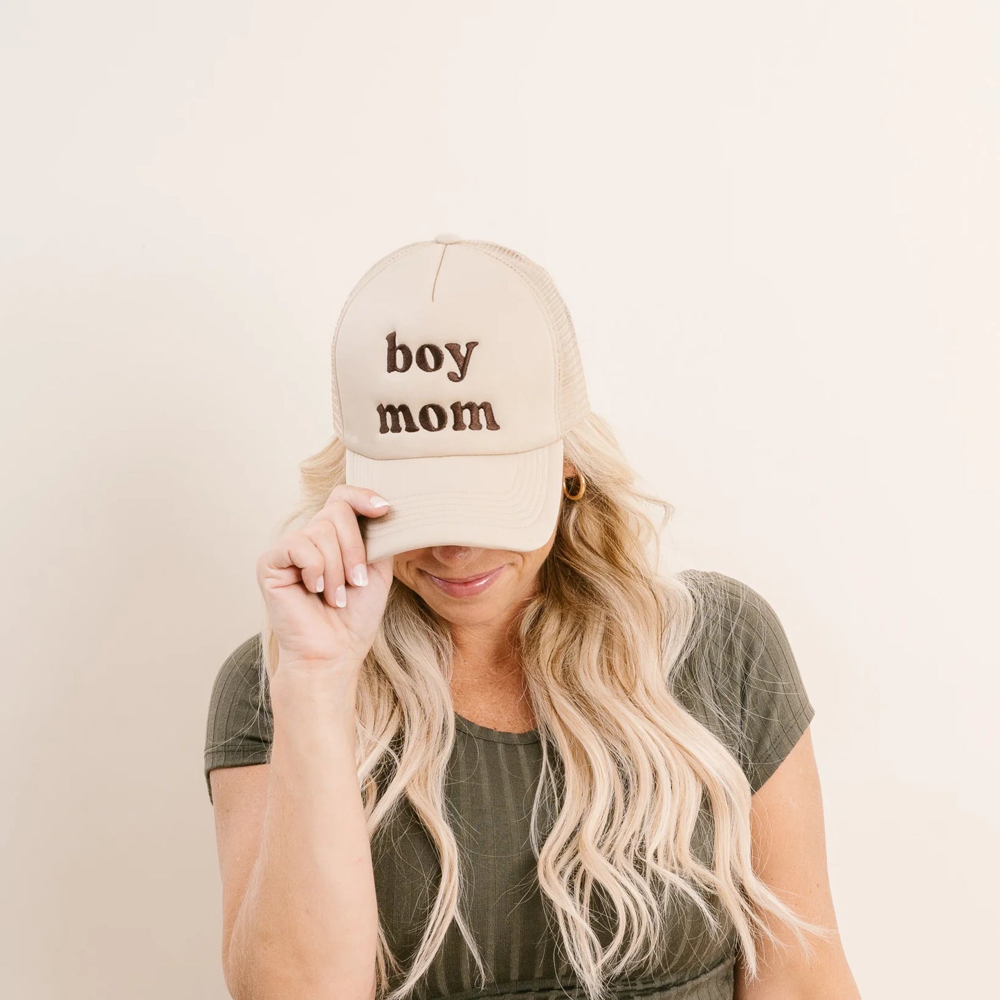 Boy Mom Embroidered Trucker Hat