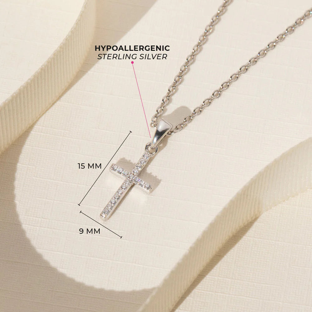 Cubic Zirconia Religious Cross Children's Necklace