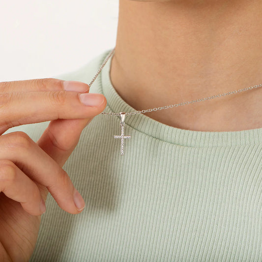 Cubic Zirconia Religious Cross Children's Necklace